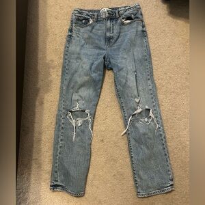 Women's Blue Straight Leg Jeans